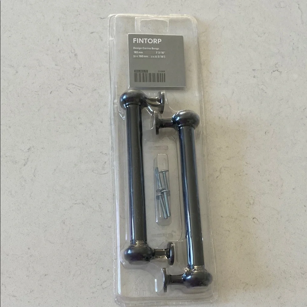 IKEA Fintorp Black Cabinet Handles 6 5/16 inch 160mm 2‎ Pack 502.082.72